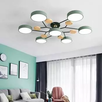 Modern LED Chandelier with 3 Different Colors Suitable for Living Room Bedroom Study Home Decoration Indoor Lighting AC90-260V 3 color Dimmable