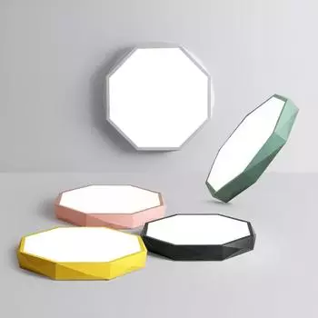 Modern LED Macaron Skylight Lighting Fixtures Simple Octagonal Ceiling lamp Lamp For Bedroom Diameter 30cm 18W&cold white зелёный