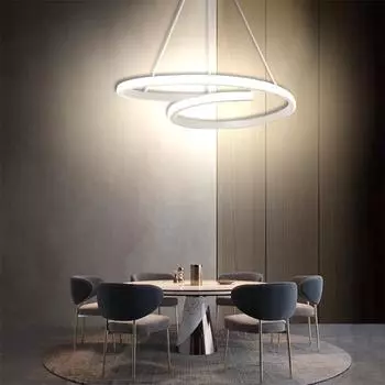 Modern LED Pendant Light 30/60CM Circle Living Room Lighting Hanging Light Living Room Bedroom Study Room Home Decor Fixture Cool White