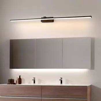 Modern LED Wall Lamp Black And White Long Mirror Lighting For Bathroom Washroom Make Up Mirror Hotel Indoor Lighting Accessories Cool white
