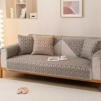 Современный легкий роскошный геометрический диван-подушка Four Seasons Universal Chenille Anti-Scratching Non-Slip Sofa Cover Fabric Cover Towel Winter 70*70cm