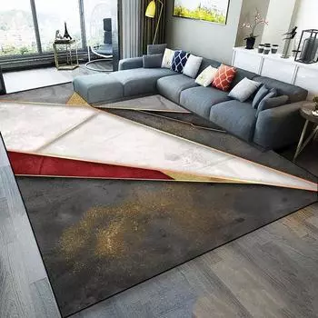 Современный легкий роскошный ковер с геометрическим узором, большой ковер для гостиной, дивана, спальни, украшение, нескользящий коврик, моющийся коврик для журнального столика 60x90cm door mat