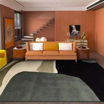 Modern Light Luxury Simple Carpet Living Room Decoration Abstract Rug Large Area Bedroom Lounge Rugs Non-slip Floor Mat Washable 60x90cm 23.6x35.4in