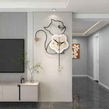 Современные легкие роскошные настенные часы для гостиной, элитное украшение для дома, модные простые часы, креативные настенные часы без перфорации