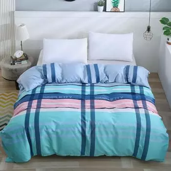 Modern Lines Plaids Duvet Cover Simple Geometry 100% Cotton Quilt Cover for Kids Teens Men Adult Room Decor Machine Washable 150x200cm Single 1Pc
