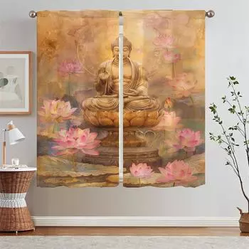 Modern Living Room Curtains for Doors Seize the Moment Bedroom Decoration Window Sheer Curtains Offers Home and Decoration Blind W50xH70cmx2pcs-CL