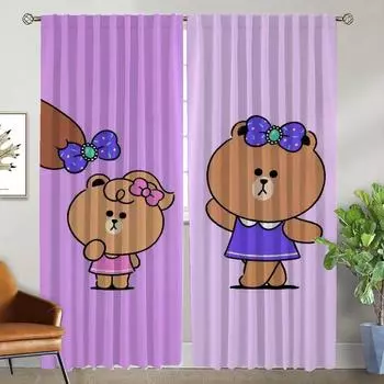 Modern Living Room L-line Friends Curtains 2 Pieces Halloween Decoration Blackout Curtain Partition Curtains for Bedroom Shades W50xH70cmx2pcs-CL