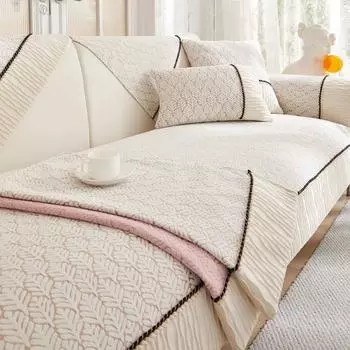 Modern Minimalist Style Chenille Sofa Cushions Four Season Universal Anti Slip Dustproof Sofa Cover Cloth Towel For Living Room 70x70