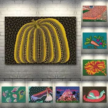 Современная пиксельная эстетика шляпа фиолетовая тыква холст живопись постеры и принты настенная живопись картина для гостиной подарочная комната домашний декор без рамки 21*30cm No Frame