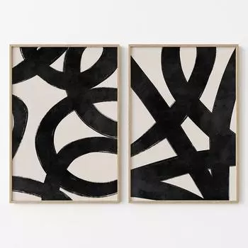 Modern Poster Abstract Art Prints Canvas Painting Black White Art Print Line Art Minimal Wall Picture For Living Room Home Decor 21x30cm No Framed