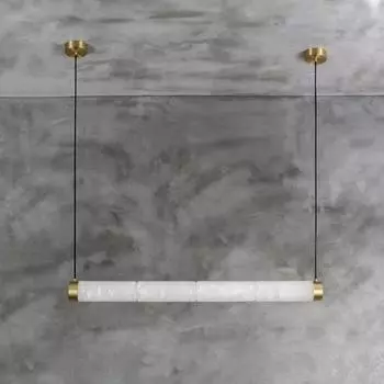 Modern restaurant pendant light all copper marble pendant light long LED light home appliance bedroom luxurious home decoration Warm White