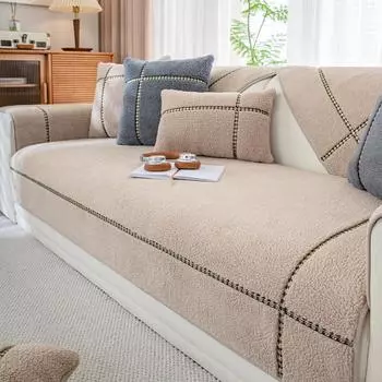 Modern Simple Lambskin Sofa Cover Living Room Non-slip Sofa Towel Couch Covers Seasons L Shaped Corner Sofa Mat Seat Pad Home 70x90
