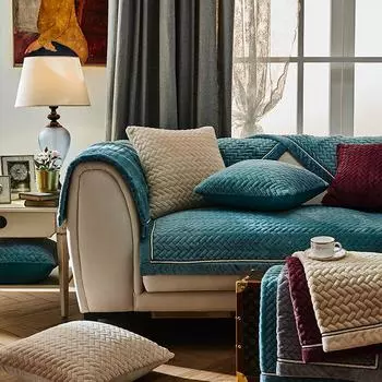 Modern Simple Plush Sofa Seat Covers Universal Non-Slip Couch Cover Winter velvet Living Room Armchair Decoration deck chair Mat 70x70