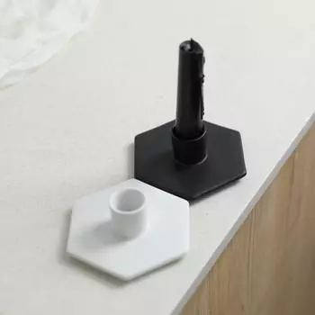 Modern simple polygonal ceramic candlestick ornaments Wabi-sabi retro black and white candle pedestal table decoration HP877-1W