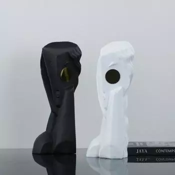 Modern Simple Resin White Black Blue Golden Eye Art Portrait Ornaments Hotel Sales Office Soft Decorations