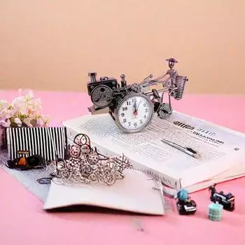 Modern simple tractor model alarm clock Pen holder Creative retro alarm clock Clock display children s gift alarm clock