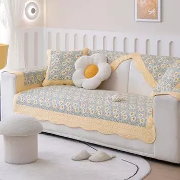 Современная простая моющаяся хлопковая диванная подушка Four Seasons General Fabric Printing нескользящая подушка для сидения Чехол для дивана Полотенце 70*70cm