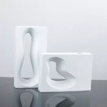 Modern Simple White Creative Geometric Hollow Vase Model Room Living Room Bedroom Sales Office Decoration Home Accessories