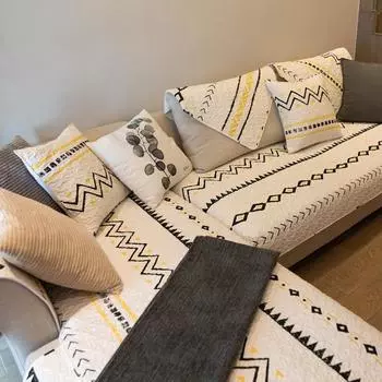 Современная диванная подушка, чистая хлопковая ткань, простая подушка для гостиной, универсальный противоскользящий чехол для диванного полотенца на все четыре сезона 70*70