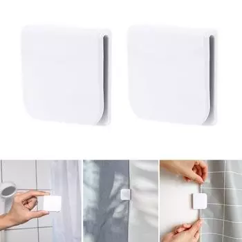 Модернизации Крепления для душевой занавески Быстрый и надежный зажим для занавески Не требуется сверления Прочный зажим для душевой занавески Удобный белый