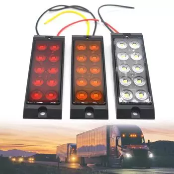 Модернизация 10 светодиодных боковых габаритных огней для грузовиков, габаритных огней, задних фонарей, прицепов, тягачей, габаритных огней для грузовиков, 12 В-24 В, универсальная красный