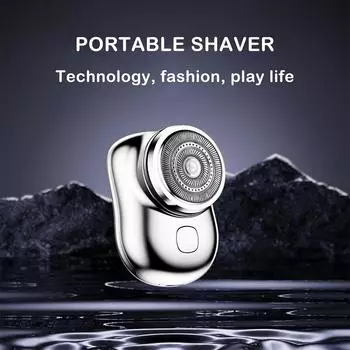 Модернизированная электробритва с лезвием для мужчин, карманная бритва, портативный станок для бритья, IPX7, водонепроницаемый USB перезаряжаемый триммер для бороды синий