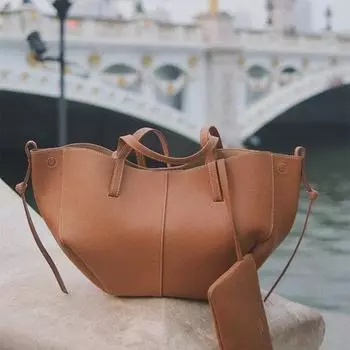 Модернизированная французская сумка Niche из натуральной кожи: Сумка Cyme из коровьей кожи большой вместимости