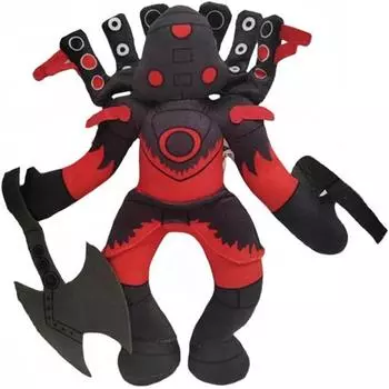 Модернизированная плюшевая игрушка TTan Drill Skibi Toilt, мягкая игрушка для игр, кукла, мягкая игрушка, подарок на день рождения (КРАСНЫЙ ТВ)