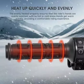 Модернизированная рукоятка для мотоцикла 12 В с подогревом, интеллектуальным контролем температуры, регулируемая рукоятка с подогревом, водонепроницаемая рукоятка для квадроцикла