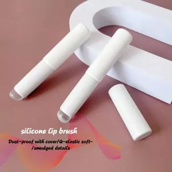 Модернизированная силиконовая кисть для губ с крышкой, угловая кисть для консилера, как кончики пальцев Q, мягкая помада, кисти для макияжа, круглая головка, не сломанная