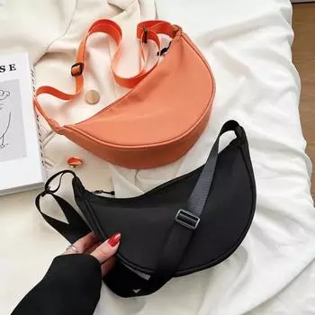 Модернизированная версия сумки через плечо, новая модная сумка-пельмень, легкая маленькая сумка для тела, сумка под мышкой, холщовая сумка на одно плечо белый