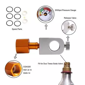 Модернизированные адаптеры для быстрой заправки CO2 CGA320, для баллонов с розовым CO2 для газированных напитков Art, адаптеры для заправки адаптеров A