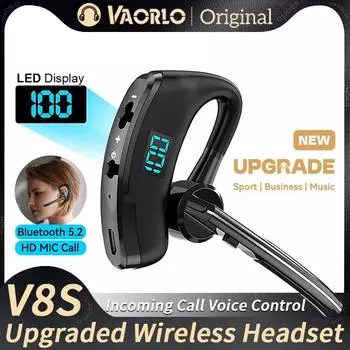Модернизированные Bluetooth-наушники V8S Business с микрофоном HD, голосовым управлением входящим вызовом, длительным временем ожидания, беспроводная гарнитура для спортивной музыки V8S