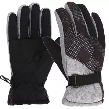 Модернизированные детские лыжные перчатки для улицы, велосипедные перчатки, зимние теплые перчатки для альпинизма, водонепроницаемые One Size чёрный