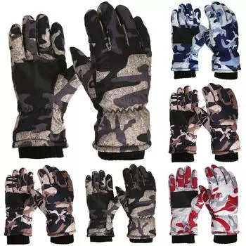 Модернизированные детские лыжные перчатки для улицы, велосипедные перчатки, зимние теплые перчатки для альпинизма, водонепроницаемые M коричневый