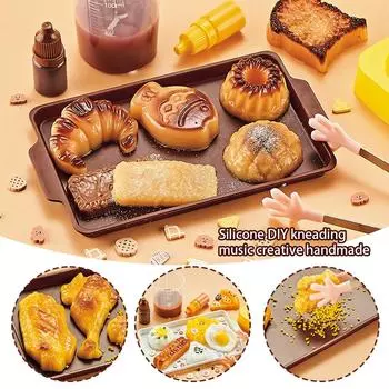 Модернизированные DIY щипательные забавные мягкие силиконовые отскакивающие игрушки имитация материала для изготовления ручная работа забава Foo N6M5 Ice cream-OnSilicone Kneade size