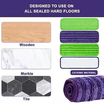 Модернизированные многоразовые подушечки для швабры, замена для чистки пола, наклеиваемая подушечка для замены, деревянная плитка, мрамор синий