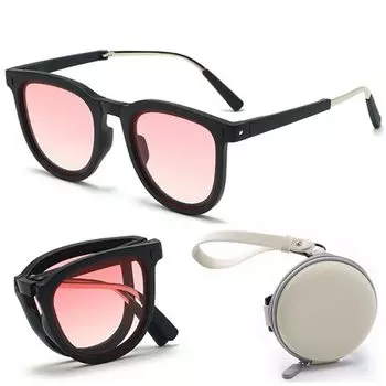 Модернизированные складные поляризованные УФ-очки для маленького лица Ultra For в комплекте со стильной специальной сумкой для очков с черными линзами [BAOQISHAN] Солнцезащитные очки, линзы, защита,