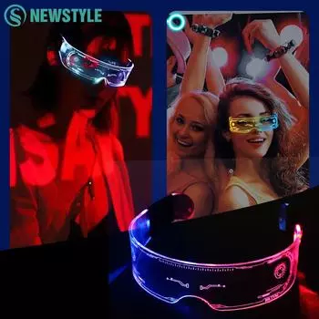 Модернизированные светодиодные светящиеся очки, ночник, винтажные панк-очки, рождественские украшения, неоновые красочные модные вечеринки