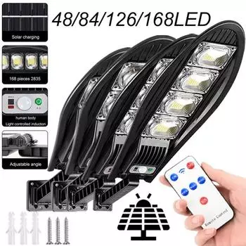 Модернизированный 168 светодиодных уличных солнечных фонарей, водонепроницаемый светодиодный светильник для садовой стены, регулируемый угол наклона, встроенная солнечная лампа 1000 мАч 42LED-Without a box-1PCS