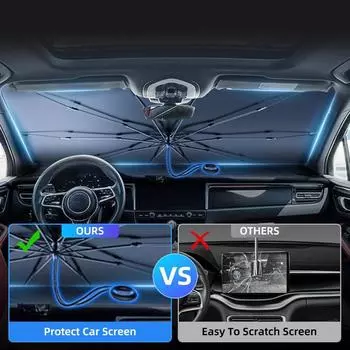 Модернизированный автомобильный козырек от солнца на лобовом стекле, складной автомобильный солнцезащитный козырек, крышка на переднее окно для защиты от УФ-лучей и защиты от солнца, тепла S