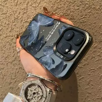 Модернизированный чехол IMD с принтом бабочки, противоударный защитный мягкий чехол TPU с полной задней крышкой для iPhone Samsung iPhone 15 Pro Max