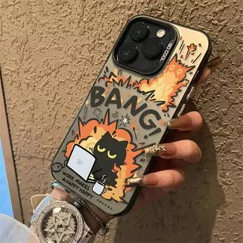 Модернизированный чехол IMD с принтом трудолюбивого кота, ударопрочный защитный мягкий чехол TPU с полной задней крышкой для Xiaomi Redmi Xiaomi 11 Lite