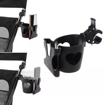 Модернизированный держатель для стакана коляски с гнездом для телефона, регулируемая коляска, органайзер для напитков и смартфона, пластик для родителей