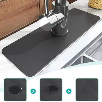 Модернизированный диатомитовый брызгозащитный экран для кухонного крана, впитывающий коврик, улавливатель капель, сушилка для крана, подкладка для бара в ванной комнате, инструменты белый