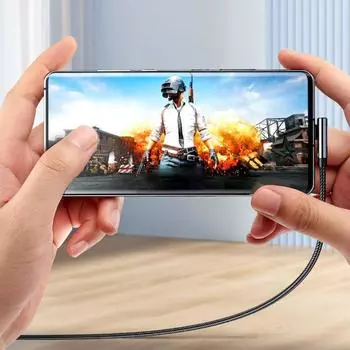 Модернизированный кабель USB C - USB C со светодиодом, указывающим на скорость 40 Гбит/с. Высокопроизводительный кабель для зарядки USB C. A