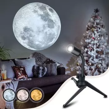 Модернизированный проектор Never Fade Moon Night Light USB Charger Moon Lamp 3 цвета освещения Угол наклона Регулируемая яркость Проектор атмосферы Луны