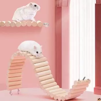 Модернизированный сирийский хомяк, сгибающийся, длинные деревянные мосты, карликовый хомяк, сгибаемая лестница, укрытие, игрушки, клетка для хомяков, пандус, восхождение M