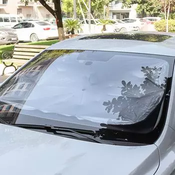 Модернизированный солнцезащитный козырек на лобовое стекло, складной зонт, защита от ультрафиолетовых лучей, светоотражающий солнцезащитный козырек для автомобиля Size Large серебряный