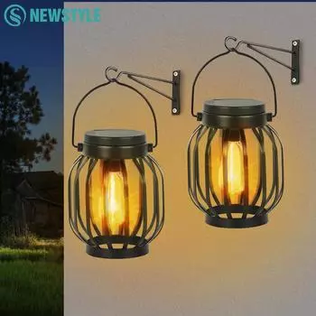 Модернизированный солнечный фонарь, наружное освещение, металлический подвесной светильник на солнечной батарее, винтажные настенные светильники, водонепроницаемый забор, сад, двор, патио, декор 1pc